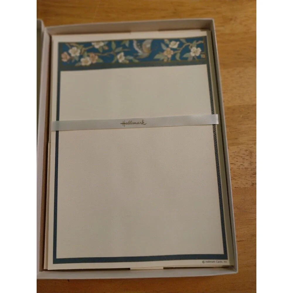 Vintage Hallmark Stationary set Blue  Butterflies